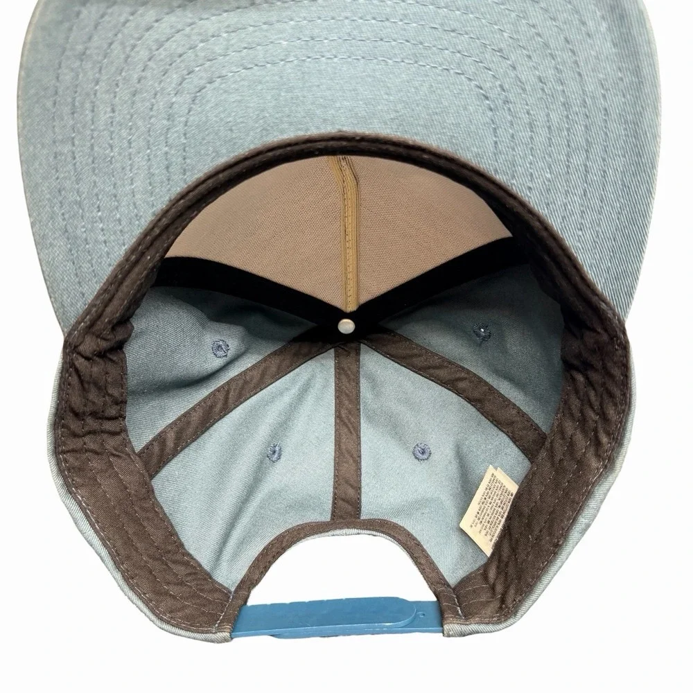Vans Snapback Hat Blue Flat Bill Cap Embroidered Logo One Size Adjustable